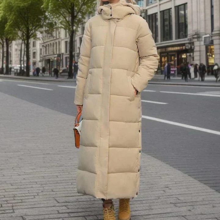 Elegant Women's Winter Coat in Wool-Polyester Blend - Warm and Timeless
