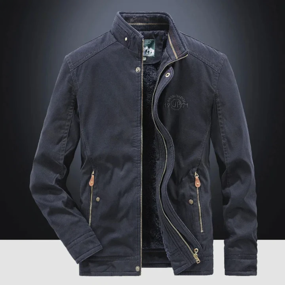 Elegant Cotton Bomber Jacket Men's