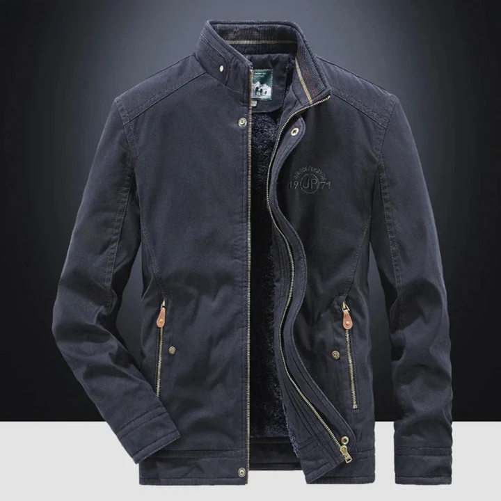 Elegant Cotton Bomber Jacket Men's