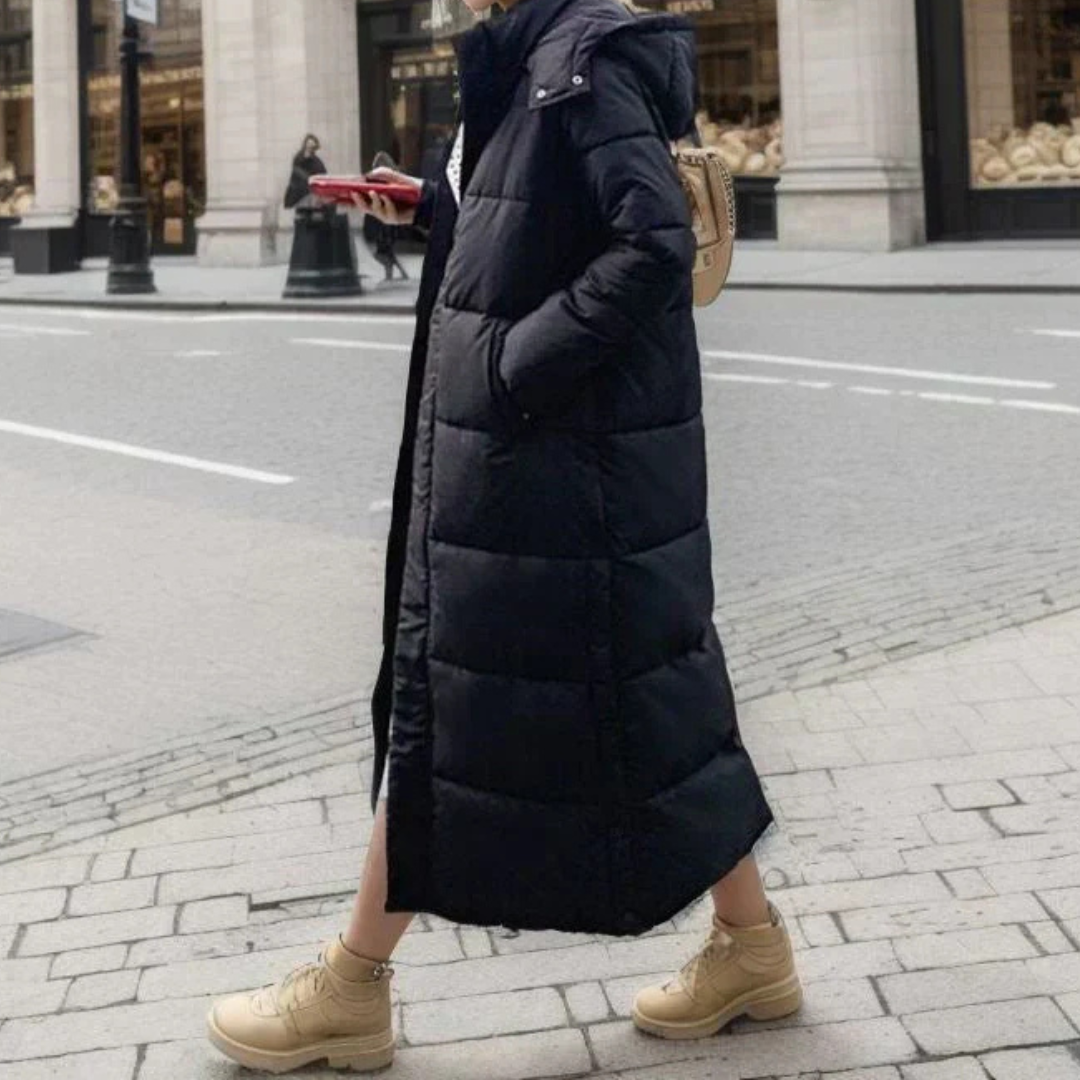 Elegant Women's Winter Coat in Wool-Polyester Blend - Warm and Timeless