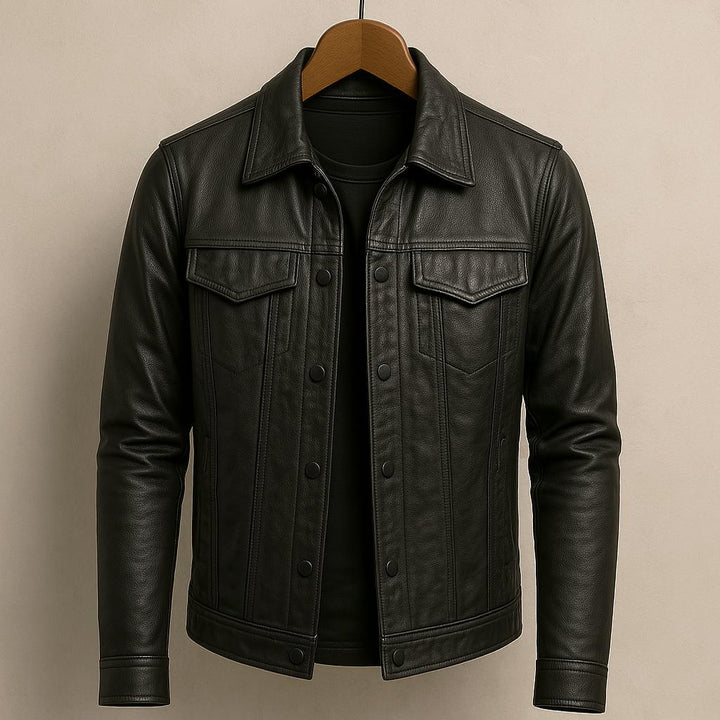 Premium Leather Men's Motorcycle Jacket in Moto Style