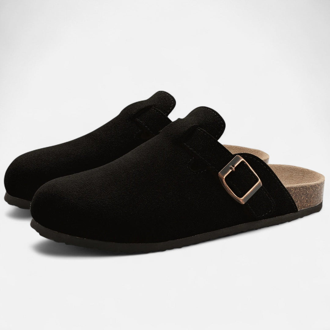 Men's Suede Slide Sandals with Cork Footbed