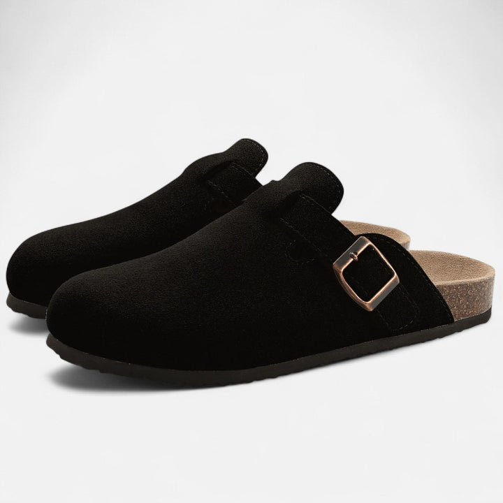 Men's Suede Slide Sandals with Cork Footbed