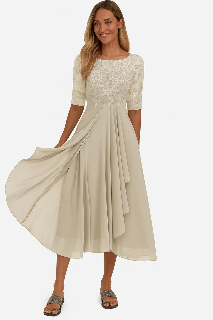 Elegant Summer Women's A-Line Midi Dress