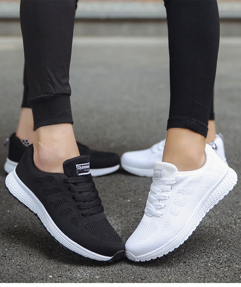 Ergonomic Women's Casual Shoes - Lightweight Sneakers with Breathable Material