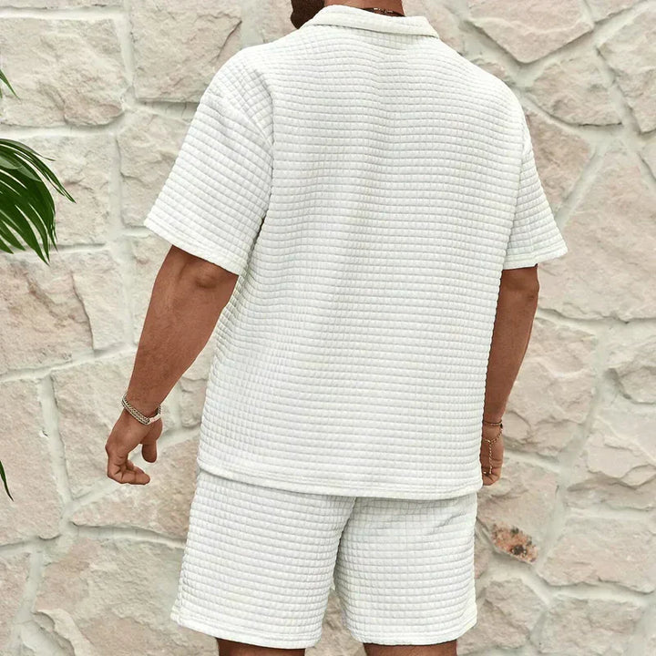 Breathable Waffle Knit Men's Summer Co-Ord Set