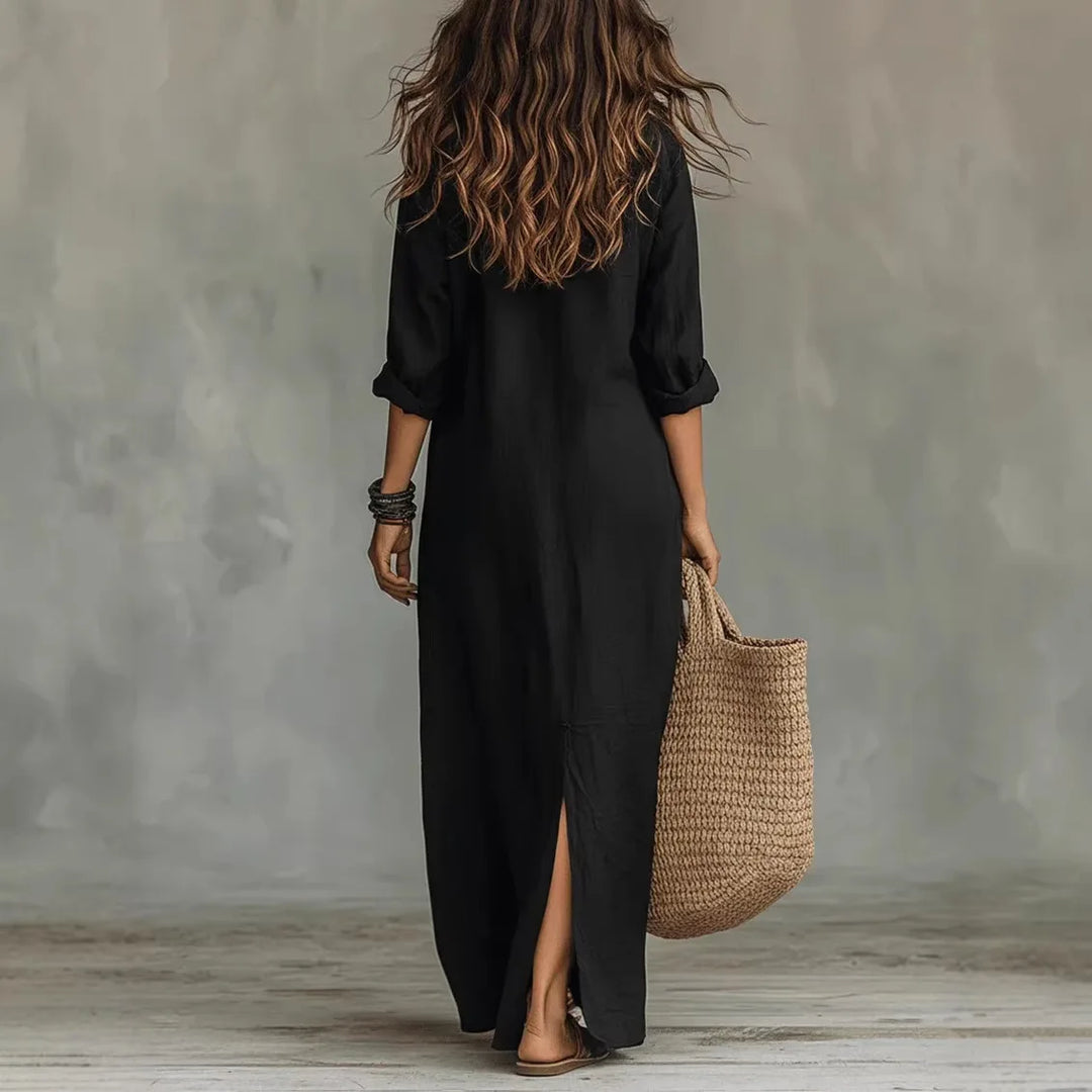 Lightweight Casual Women's Linen Shirt Dress