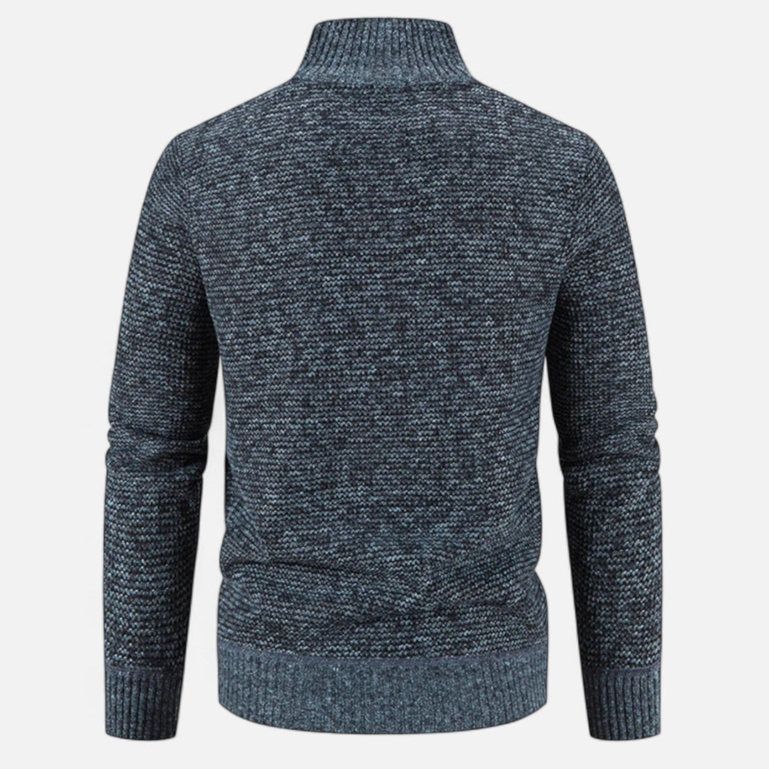 Men's Warm Fleece Patchwork Jacket with Stand Collar