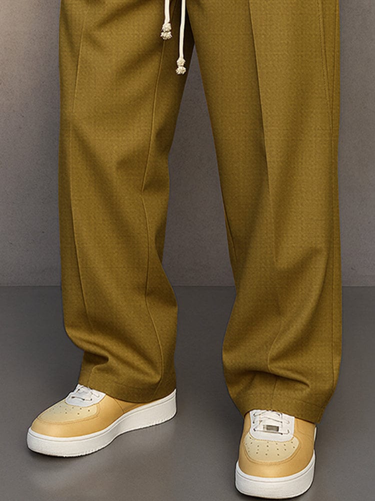 Men's Comfortable Wide-Leg Cotton Pants with Drawstring