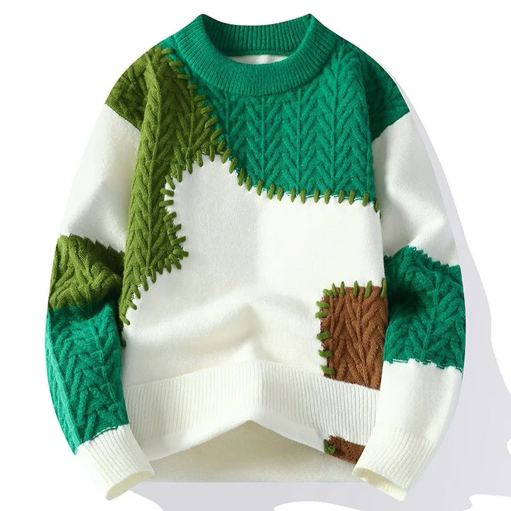 Men's Textured Pullover with Modern Design - Versatile and Comfortable