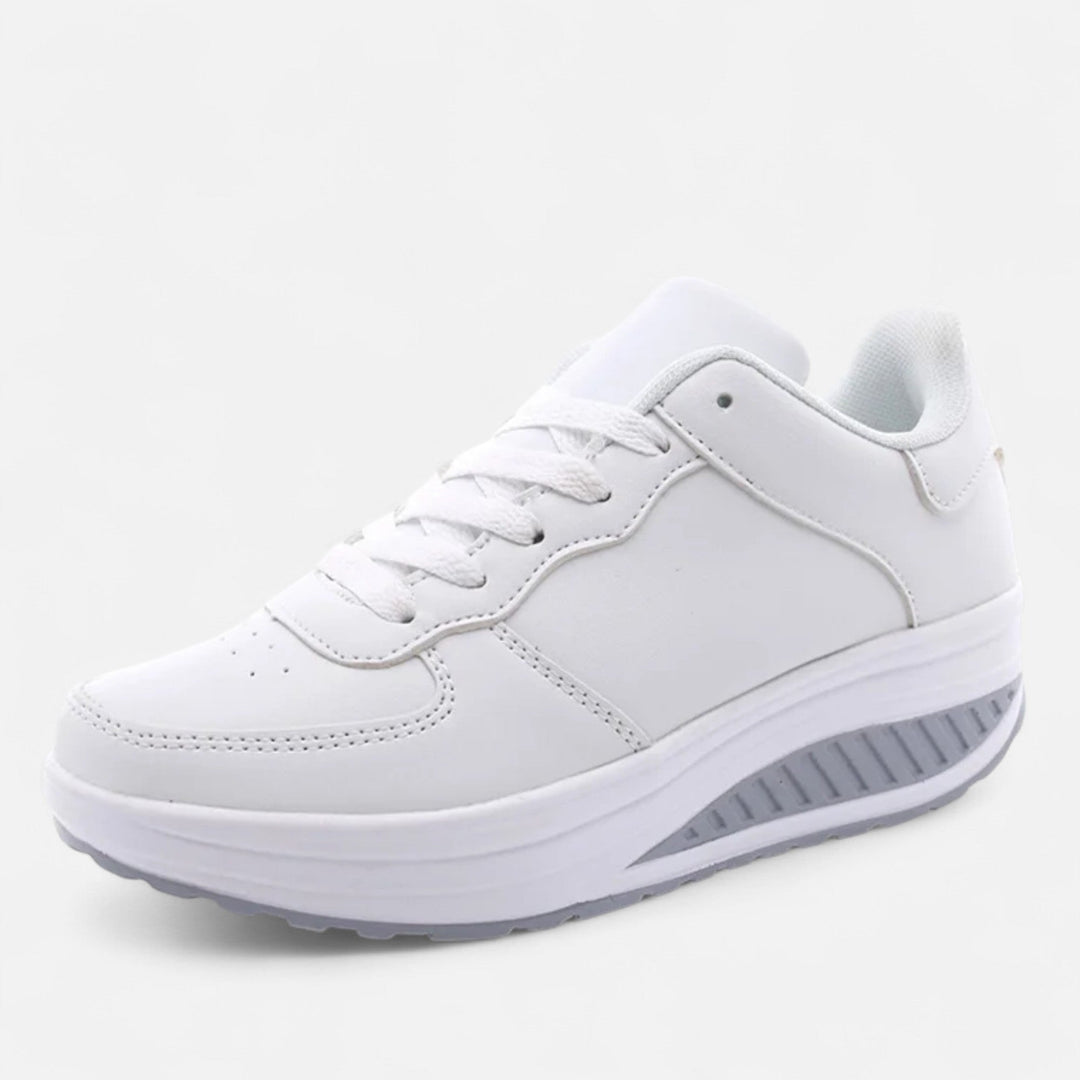 Elegant Waterproof Women's Leather Wedge Sneakers