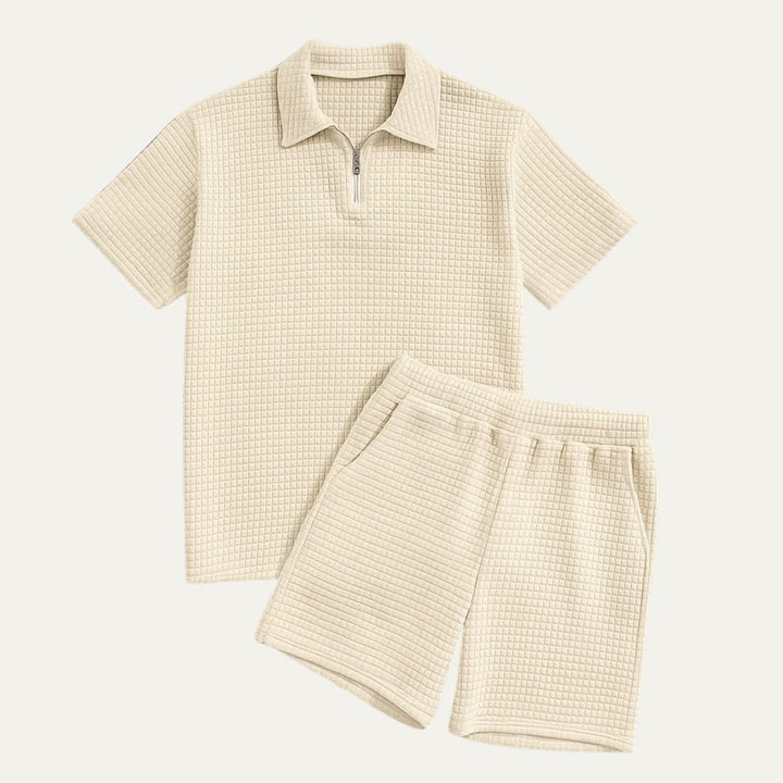 Breathable Waffle Knit Men's Summer Co-Ord Set
