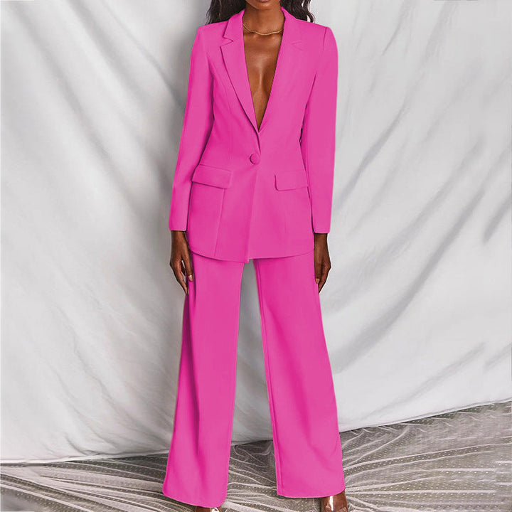 Elegant Women's Blazer Set - Business Suit with Pants for Formal Occasions