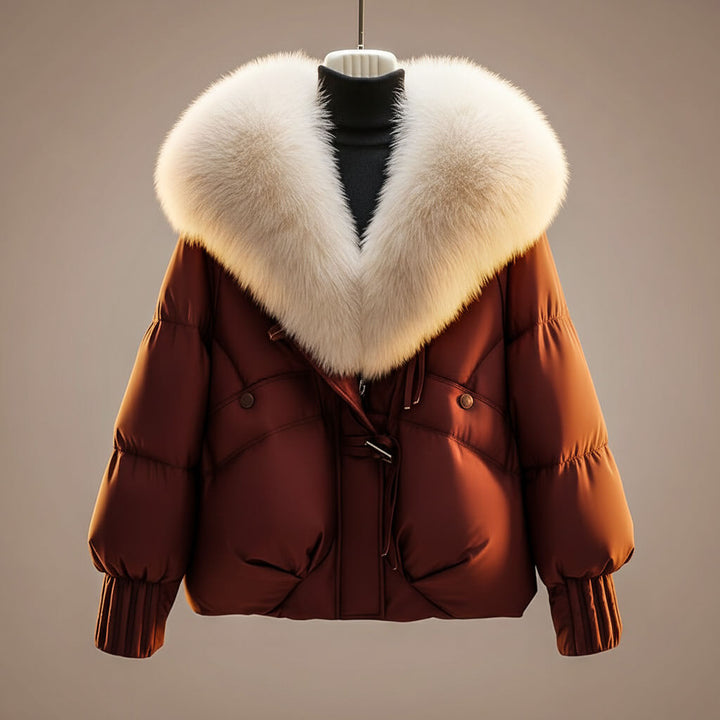 Elegant Quilted Women's Coat with Statement Collar