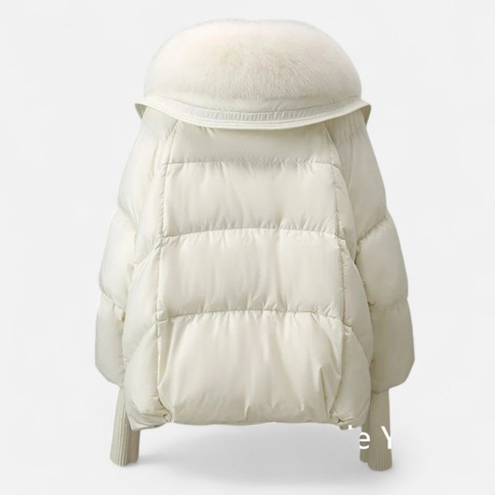 Elegant Women's Winter Jacket with Fur Collar and Down Fill