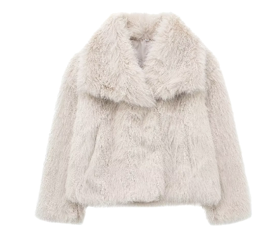 Elegant Luxurious Women's Winter Jacket with Faux Fur