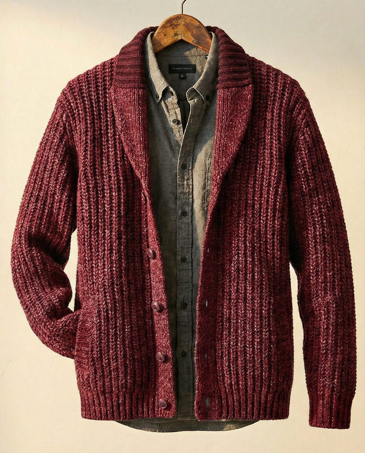 Warm Refined Men's Wool-Blend Cardigan