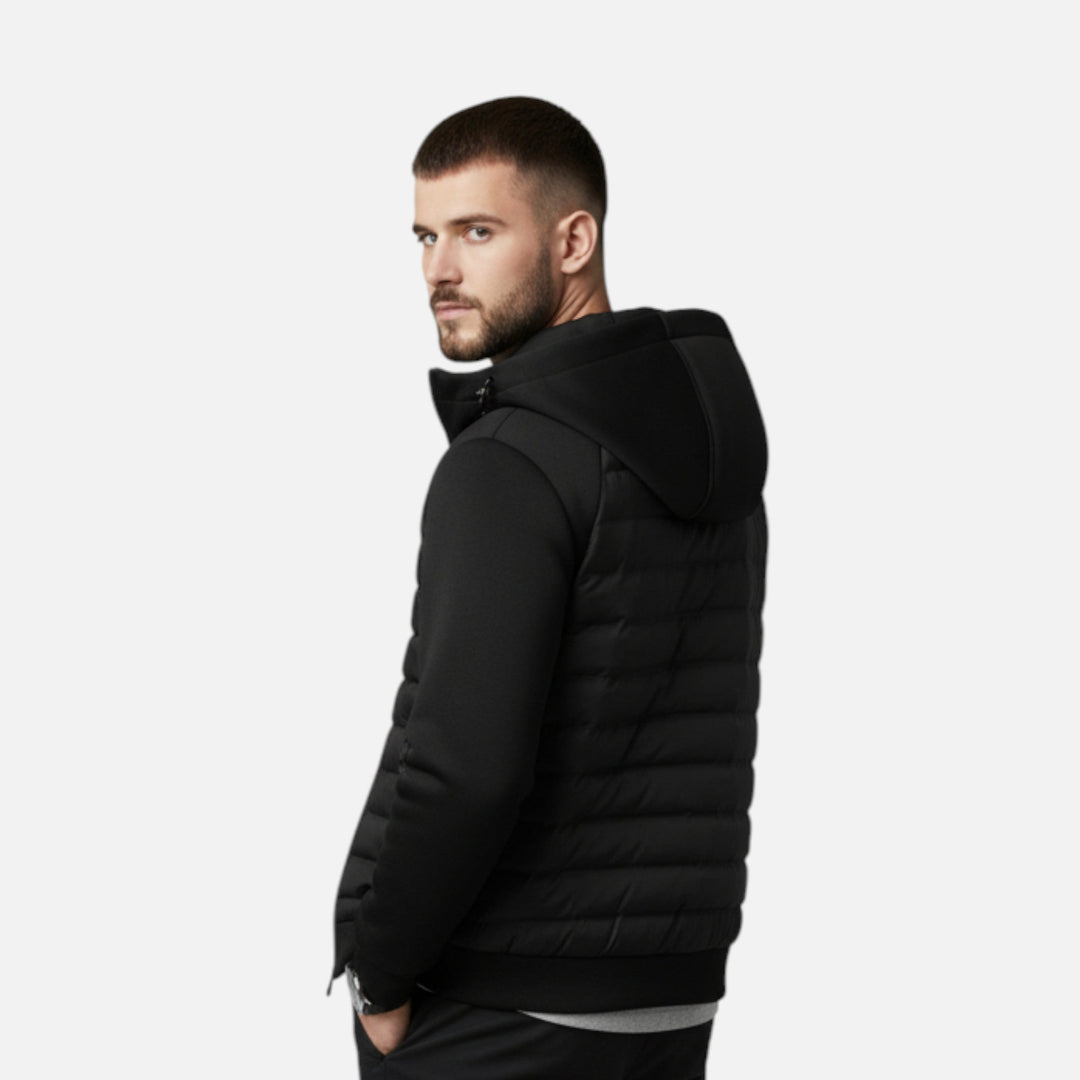 Warm Hooded Down Jacket for Men - Quilted and Lightweight