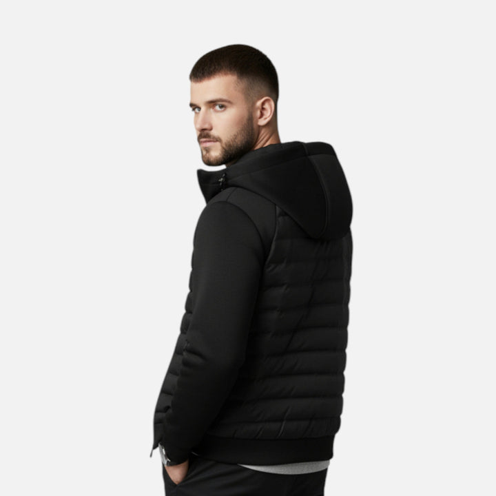 Warm Hooded Down Jacket for Men - Quilted and Lightweight