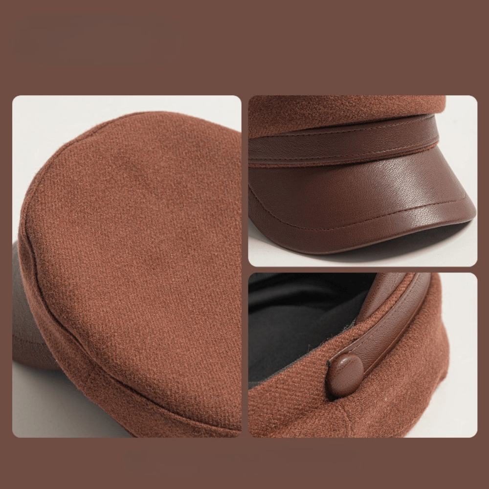 Classic Men's Fisherman Cap in Felt with Leather Brim