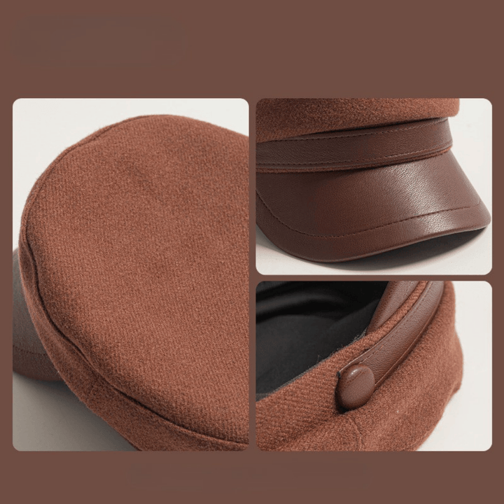 Classic Men's Fisherman Cap in Felt with Leather Brim