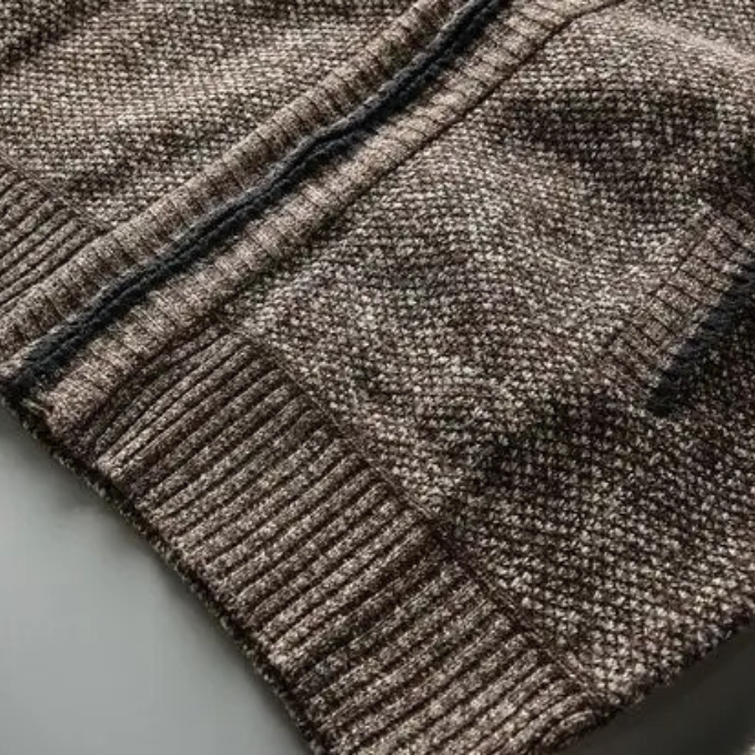 Men's Plaid Knit Jacket with Lining