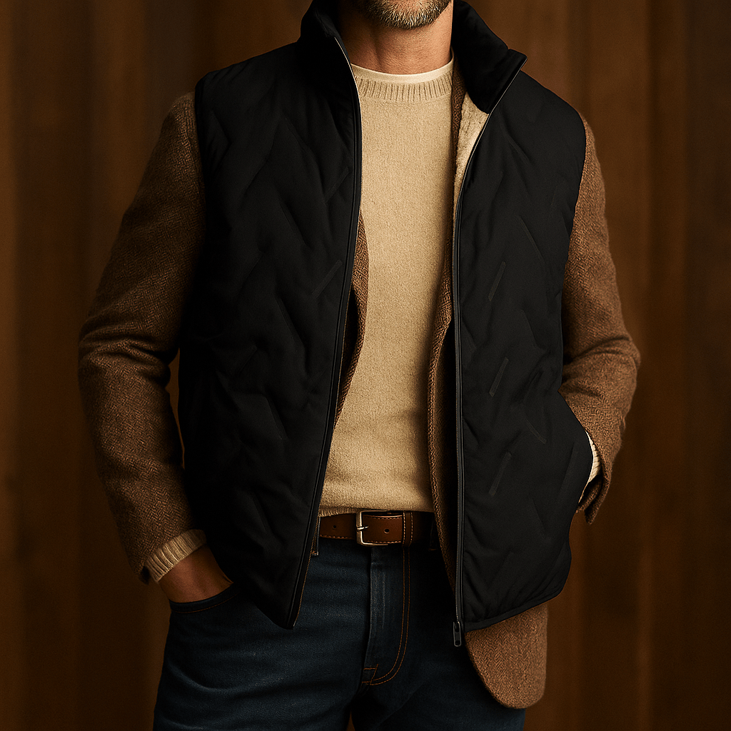 Men's Sherpa Vest with Plush Lining - Lightweight and Water-Resistant