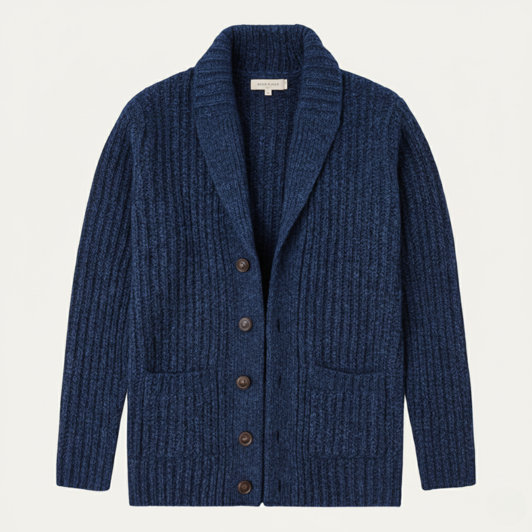 Warm Chunky Knit Men's Shawl Collar Cardigan