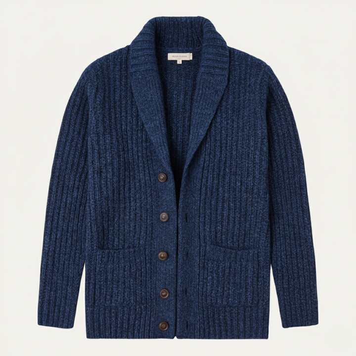 Warm Chunky Knit Men's Shawl Collar Cardigan