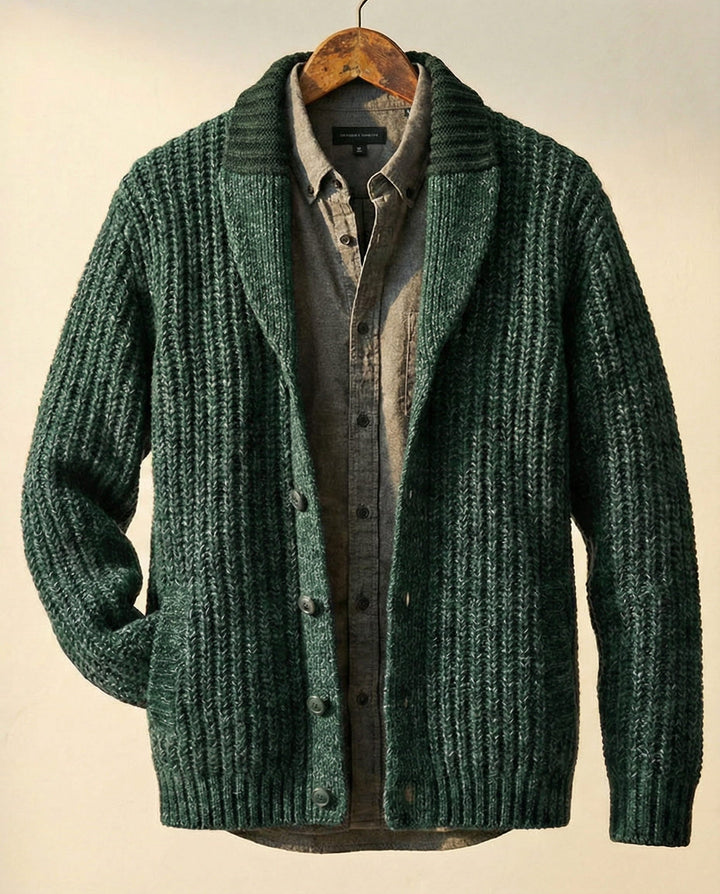 Warm Refined Men's Wool-Blend Cardigan