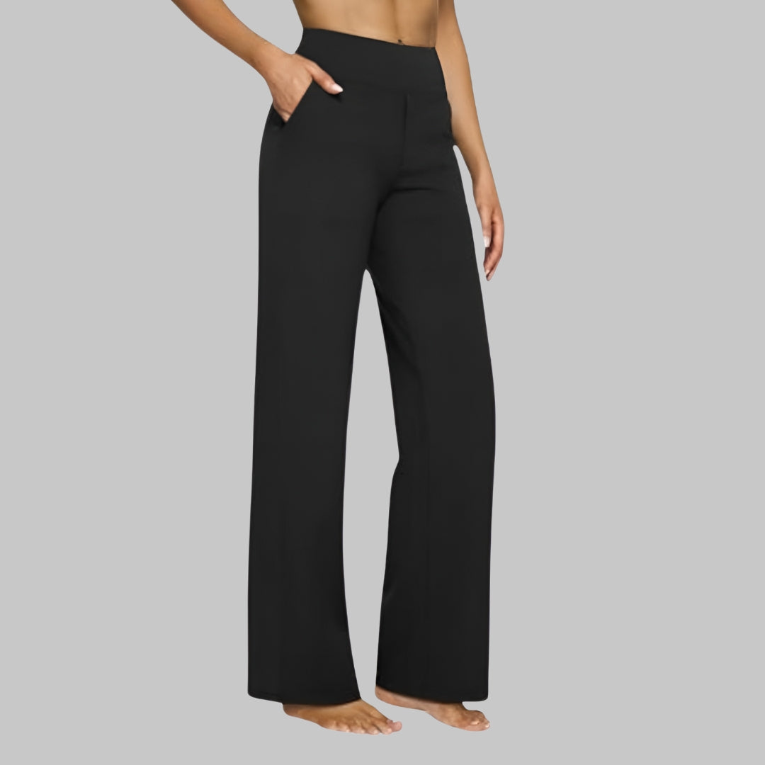 Women's Elegant Jersey Pants with Elastic Waistband