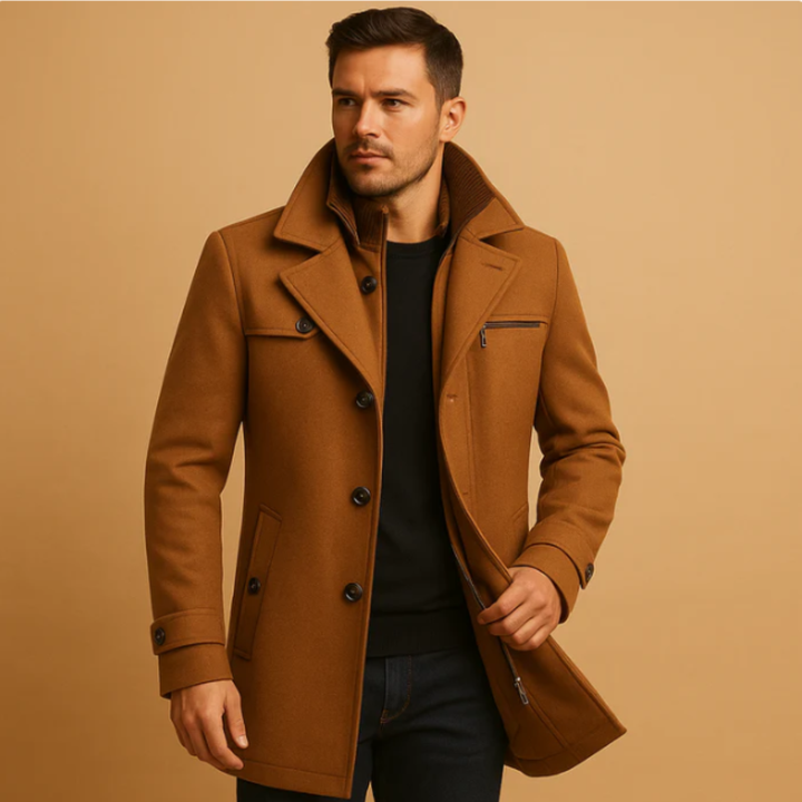 Warm Adjustable-Cuff Men's Winter Coat