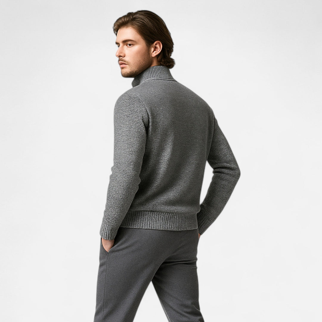 Men's Warm Fleece Patchwork Jacket with Stand Collar