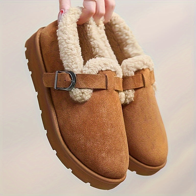 Cozy Women's Winter Ankle Boots with Warm Lining - Non-Slip Sole