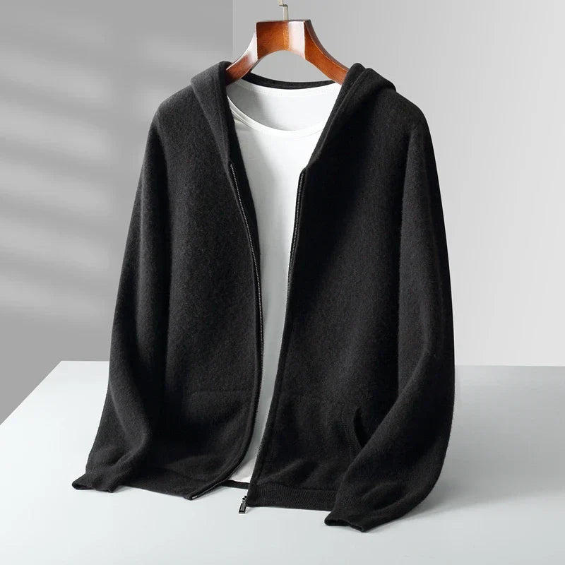 Premium Cashmere Men's Zip Hoodie