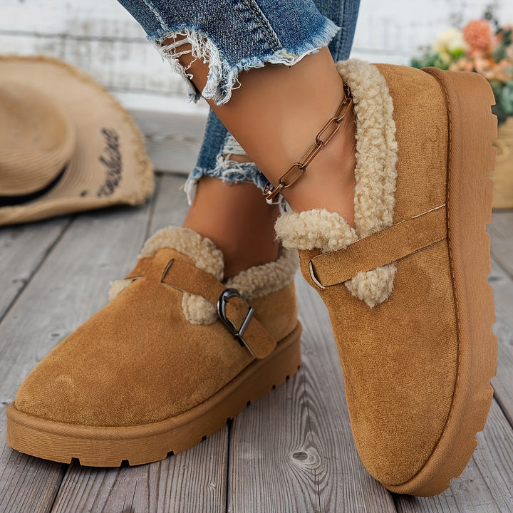 Cozy Women's Winter Ankle Boots with Warm Lining - Non-Slip Sole