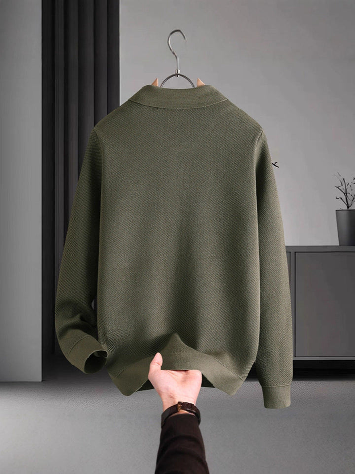 Warm Men's Cardigan - Chunky Knit and Wind-Resistant for Fall and Winter