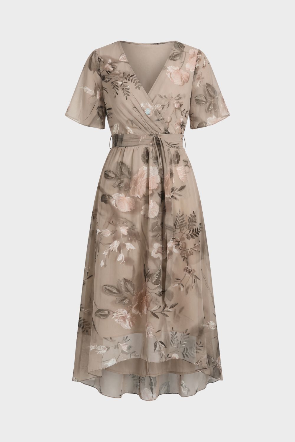 Elegant Printed Women's Wrap Dress