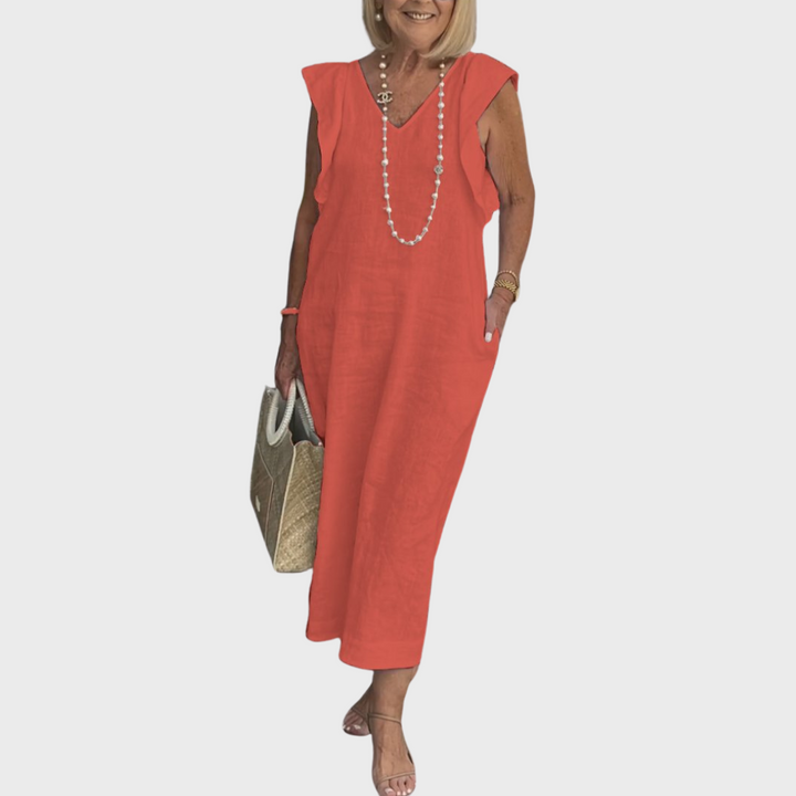 Sleeveless Casual Women's Maxi Dress with Pockets