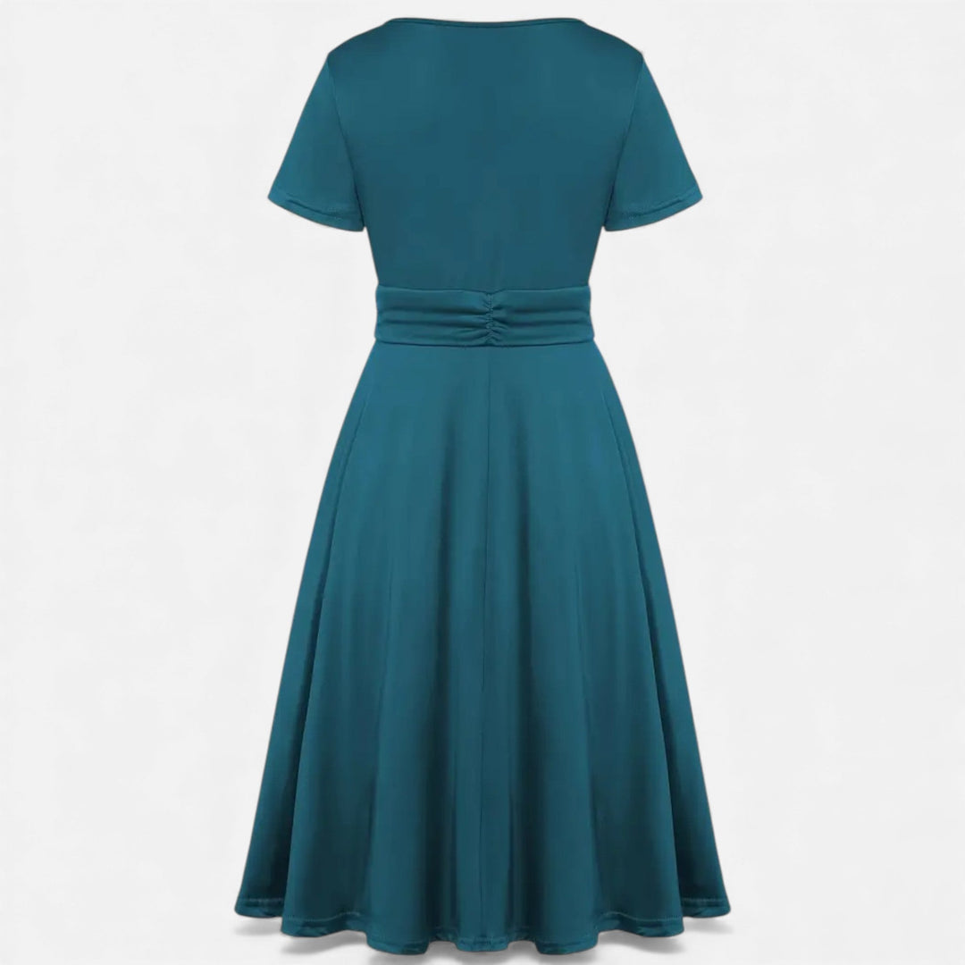 Elegant Rhinestone V-Neck Asymmetric Women's Evening Dress