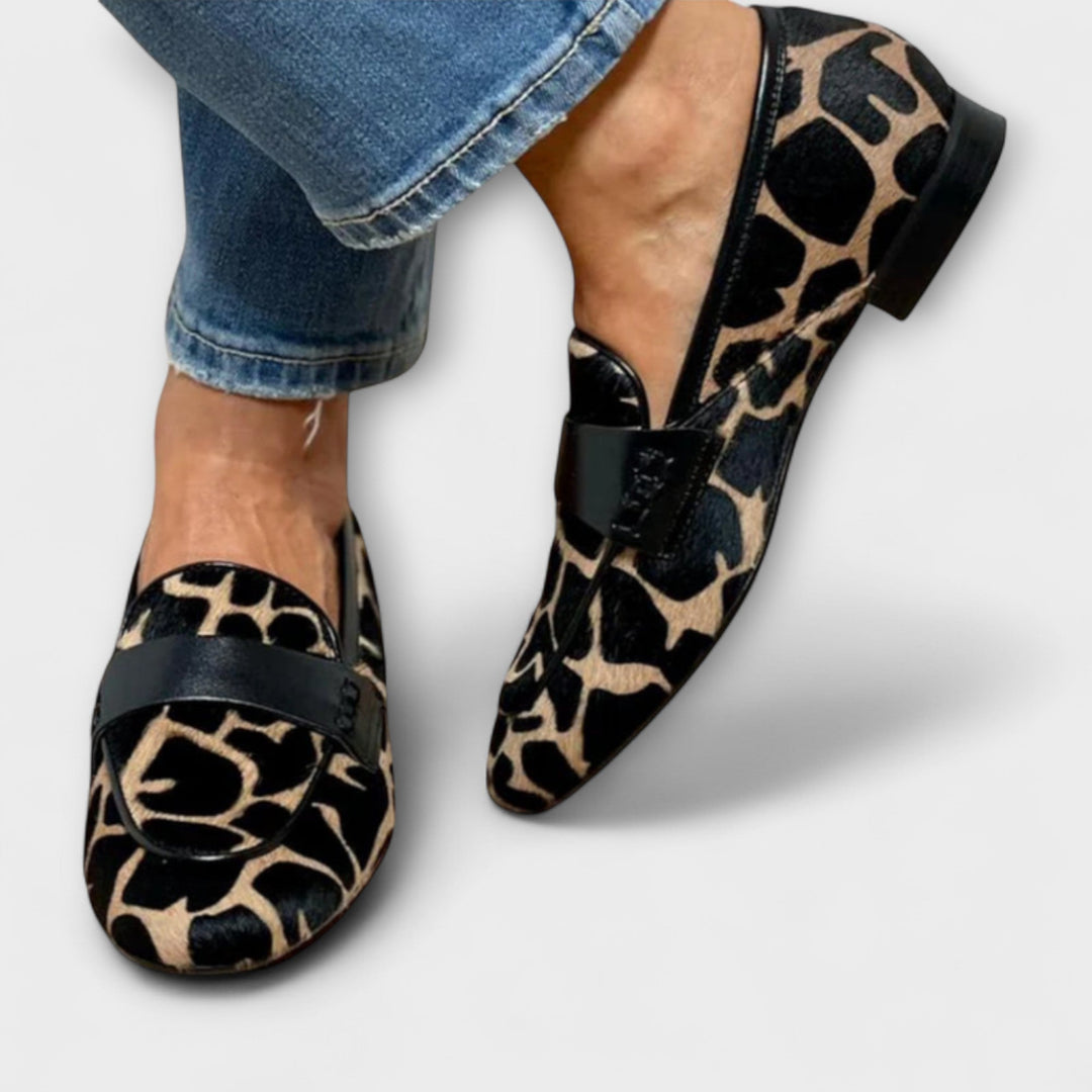 Women's Leopard Print Slippers with Black Trim - Comfortable Animal Print Flats