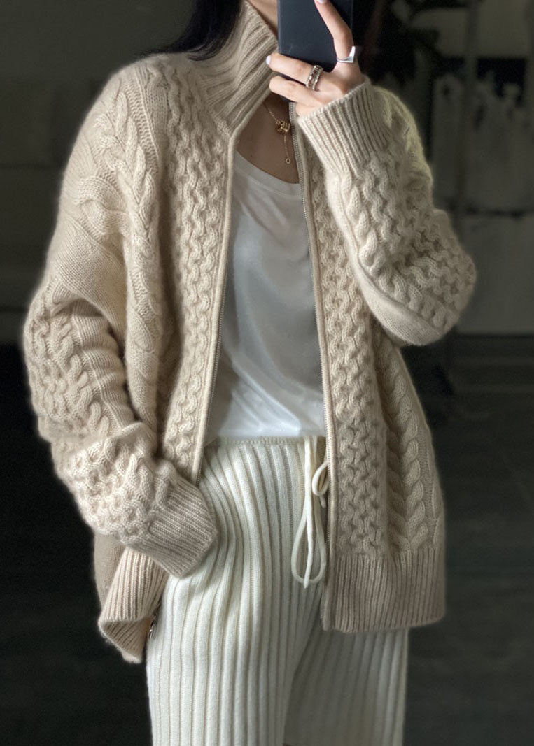 Luxurious Women's High-Neck Cardigan