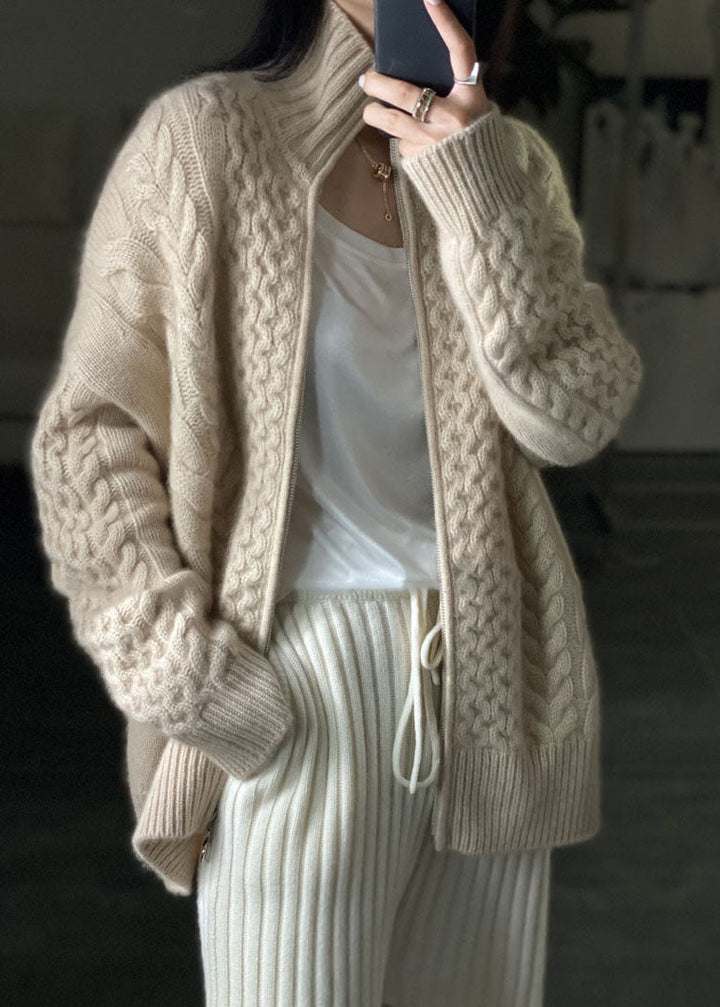 Luxurious Women's High-Neck Cardigan