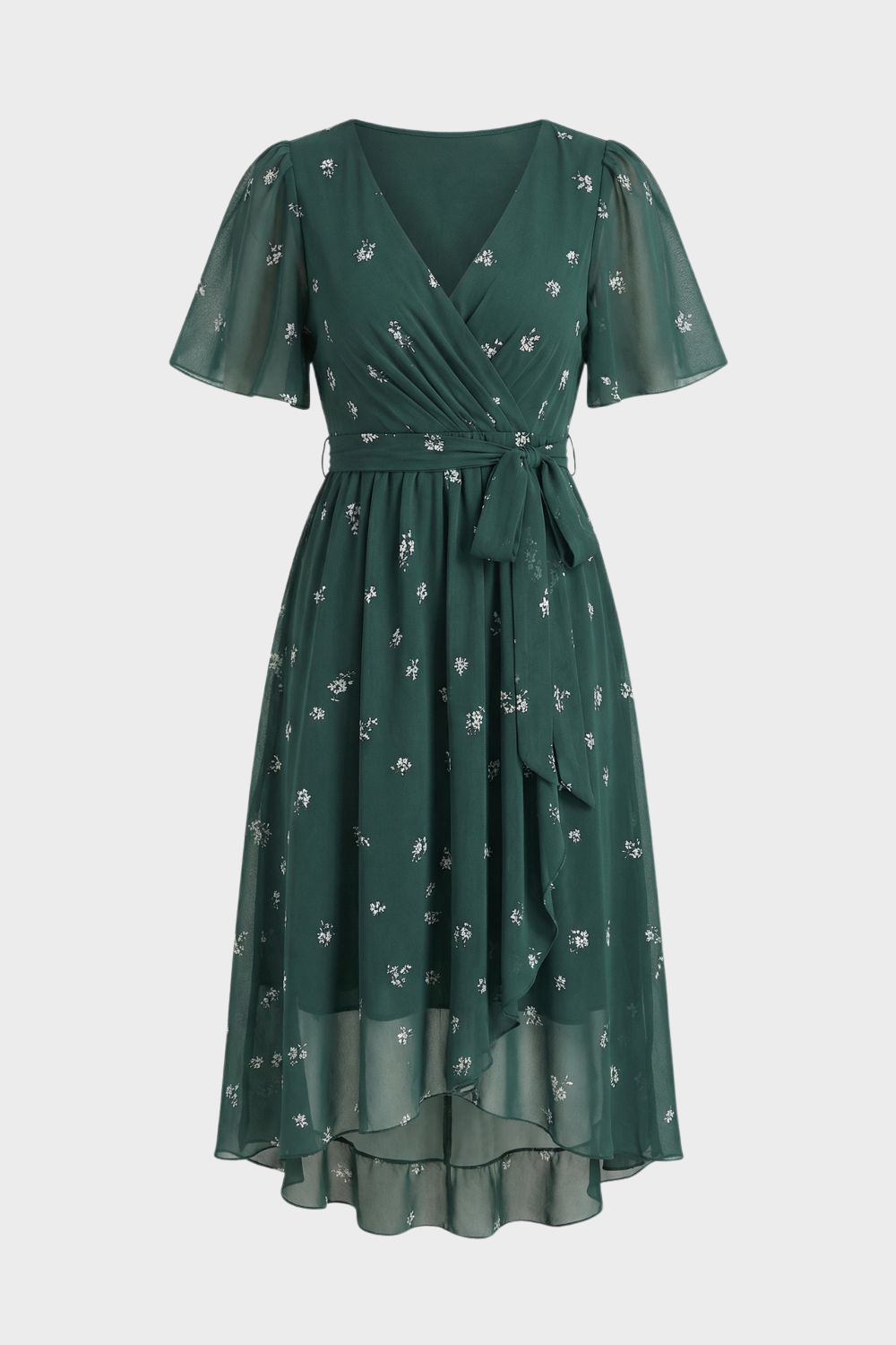 Elegant Printed Women's Wrap Dress