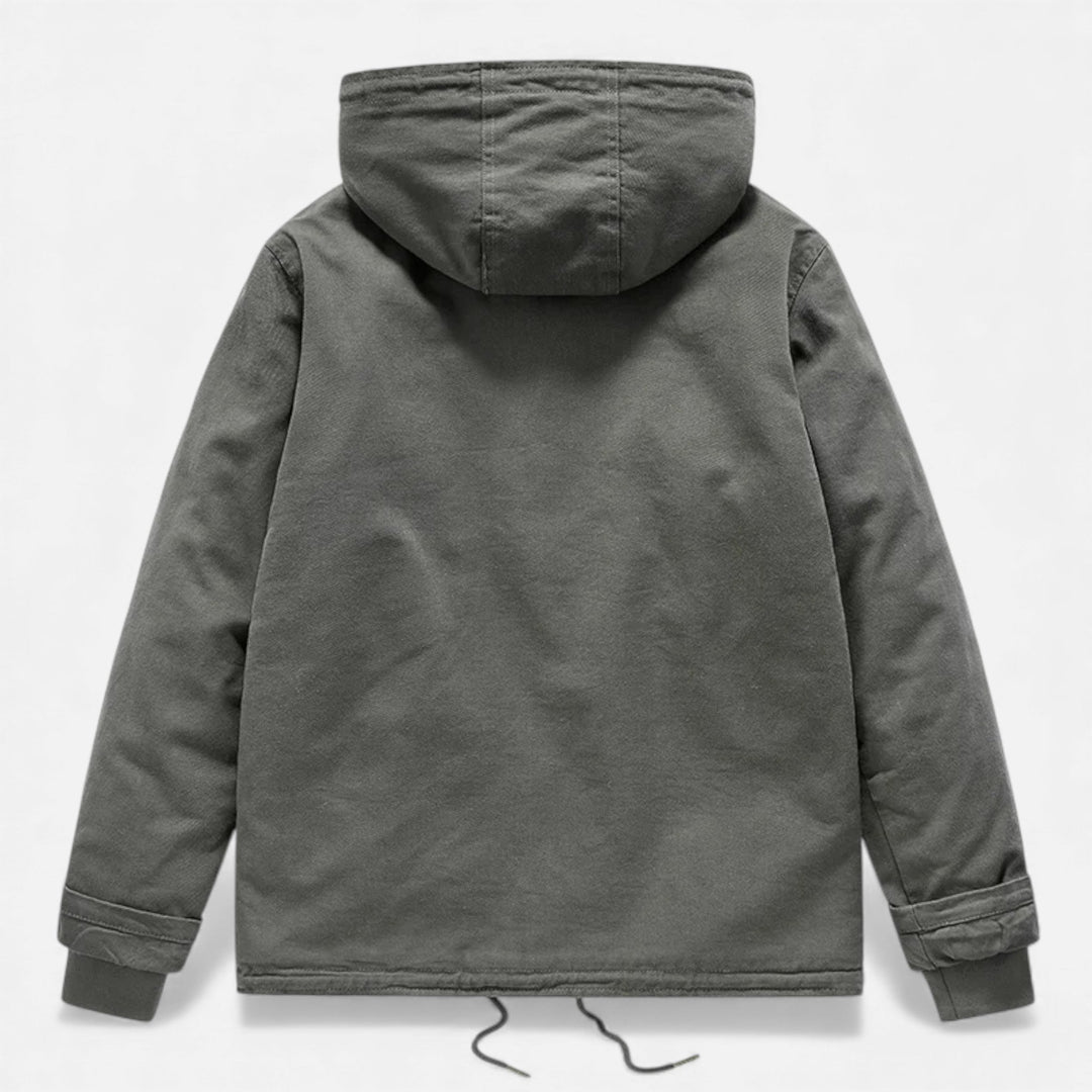 Warm Lined Men's Winter Jacket with Hood