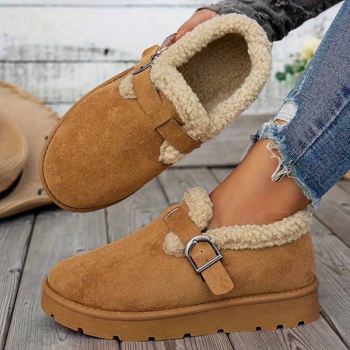 Cozy Women's Winter Ankle Boots with Warm Lining - Non-Slip Sole
