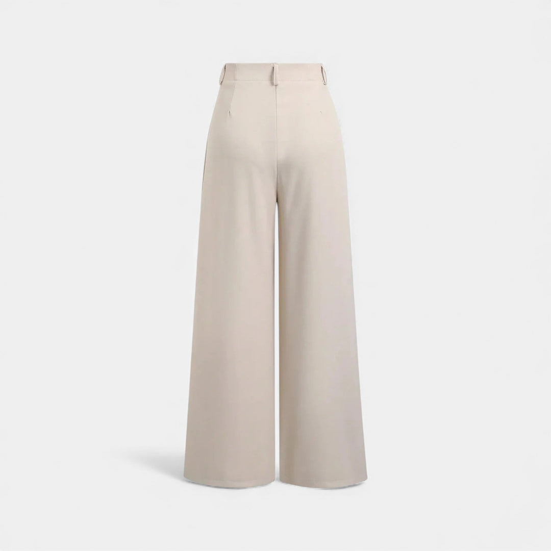 Elegant Jacquard Pleated Women's Wide-Leg Pants