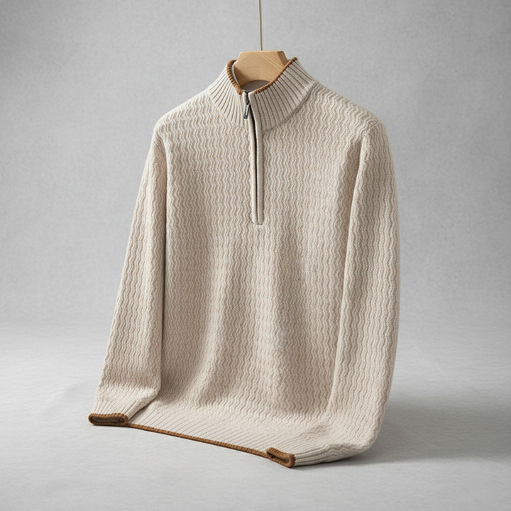 Structured Quarter-Zip Knit Sweater Men's
