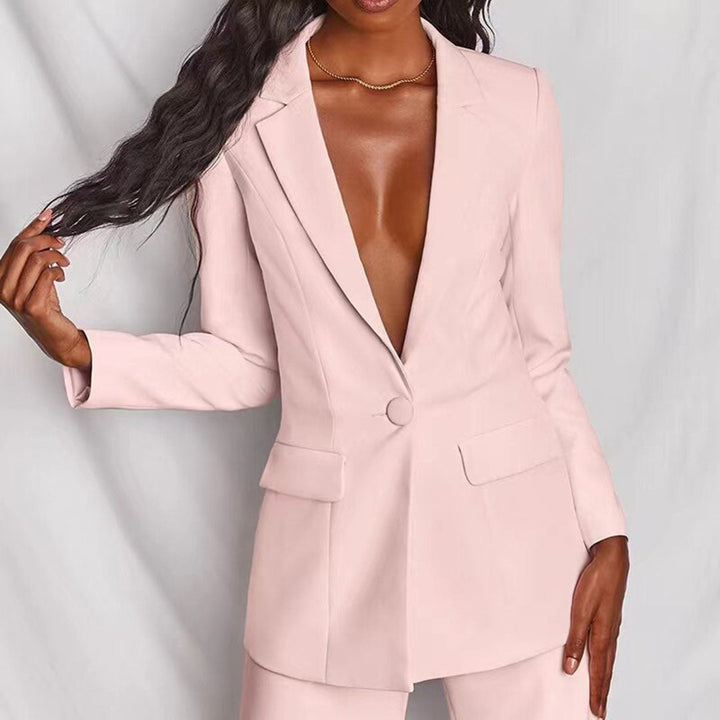 Elegant Women's Blazer Set - Business Suit with Pants for Formal Occasions