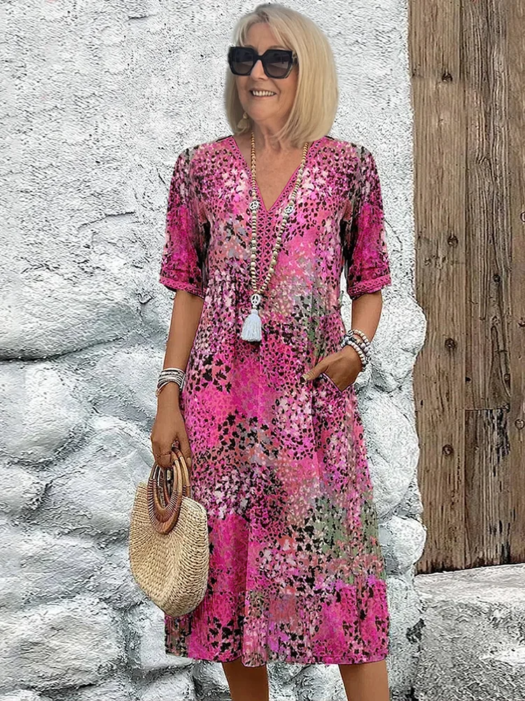 Colorful Stylish Women's Midi Dress